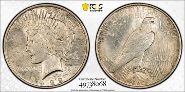 1922 $1 VAM 12A, Moustache AU58