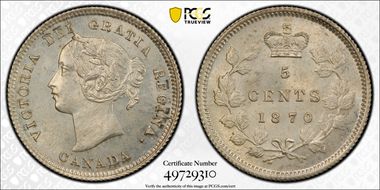 1870 5C Wide Border MS65