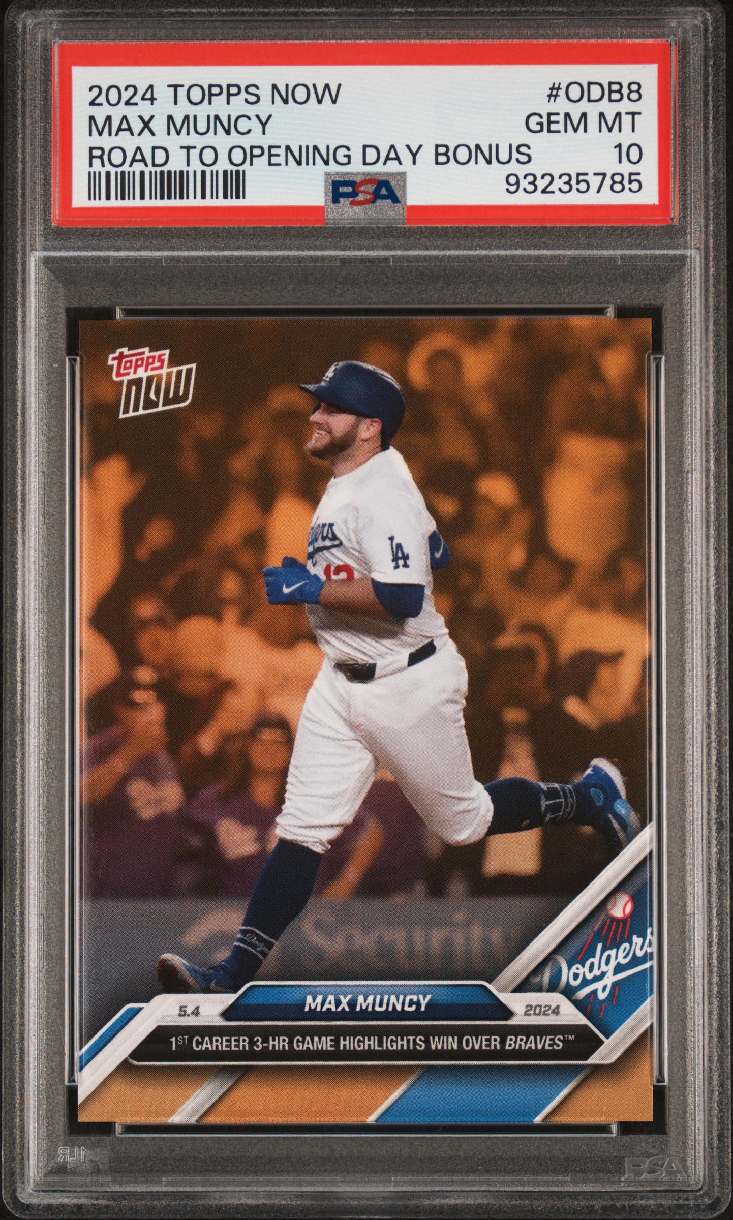 2024 Topps Now Road To Opening Day Bonus Max Muncy #Odb8 Gem Mt 10 front