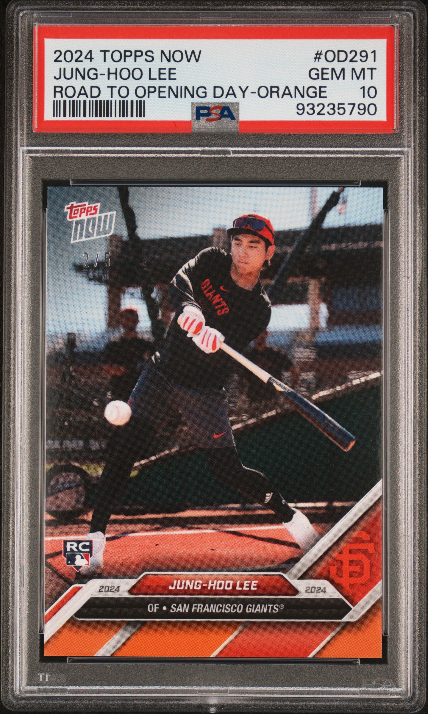 2024 Topps Now Road To Opening Day Jung-Hoo Lee #Od291 (Road To Opening Day-Orange) Gem Mt 10 front