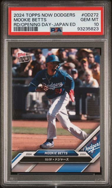 2024 Topps Now Los Angeles Dodgers Road To Opening Day Japan Edition Mookie Betts #Od272 Gem Mt 10 front