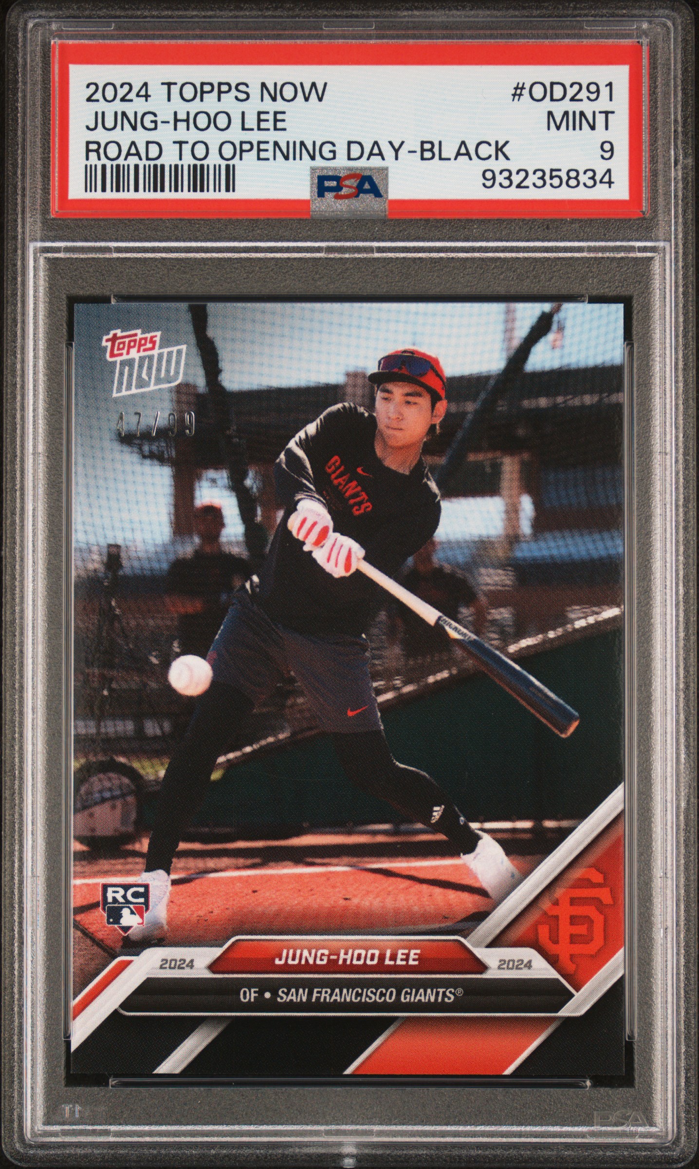 2024 Topps Now Road To Opening Day Jung-Hoo Lee #Od291 (Road To Opening Day-Black) Mint 9 front