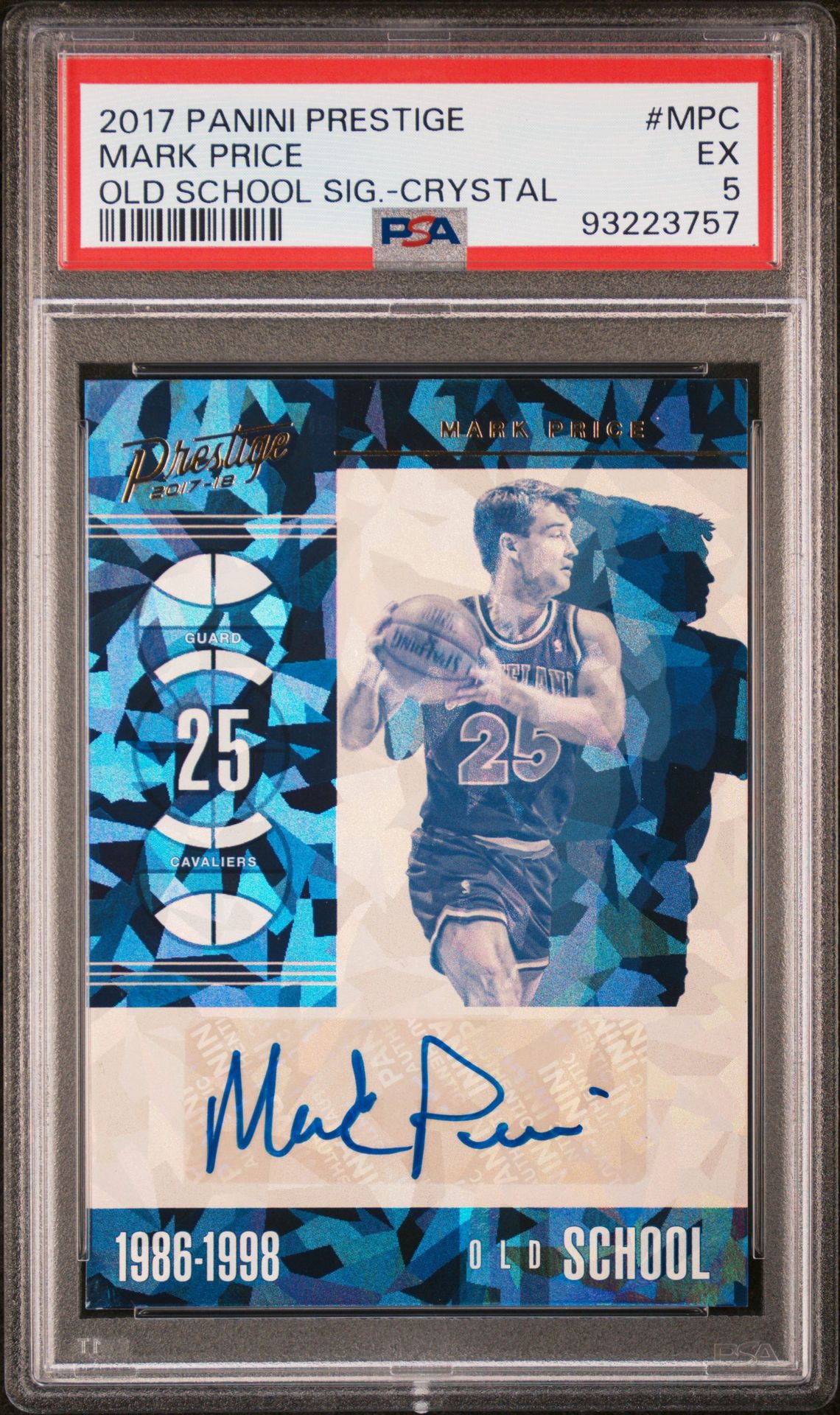 2017 Panini Prestige Old School Signatures Mark Price #Mpc (Old School Sig.-Crystal) Ex 5 front