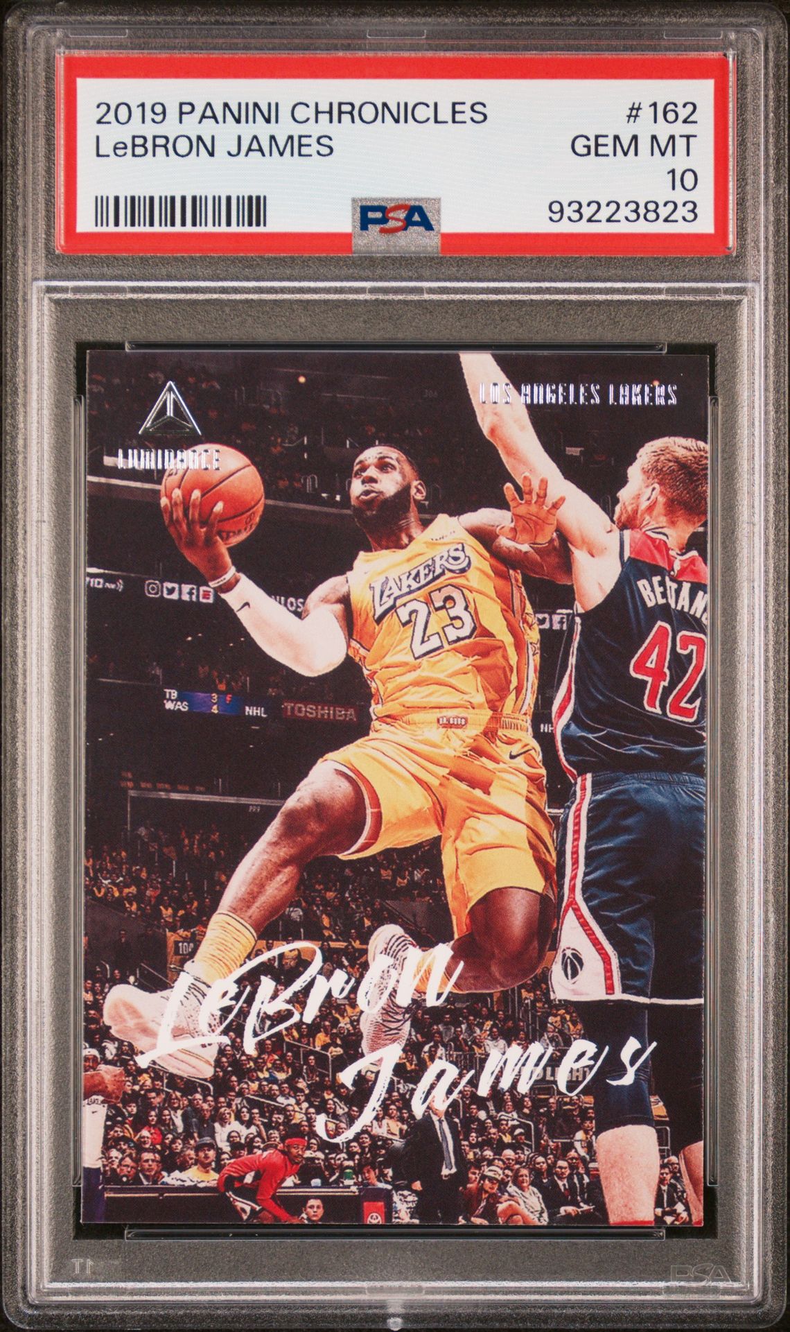 2019 Panini Chronicles Lebron James #162 Gem Mt 10 front view - PSA graded GEM MT 10
