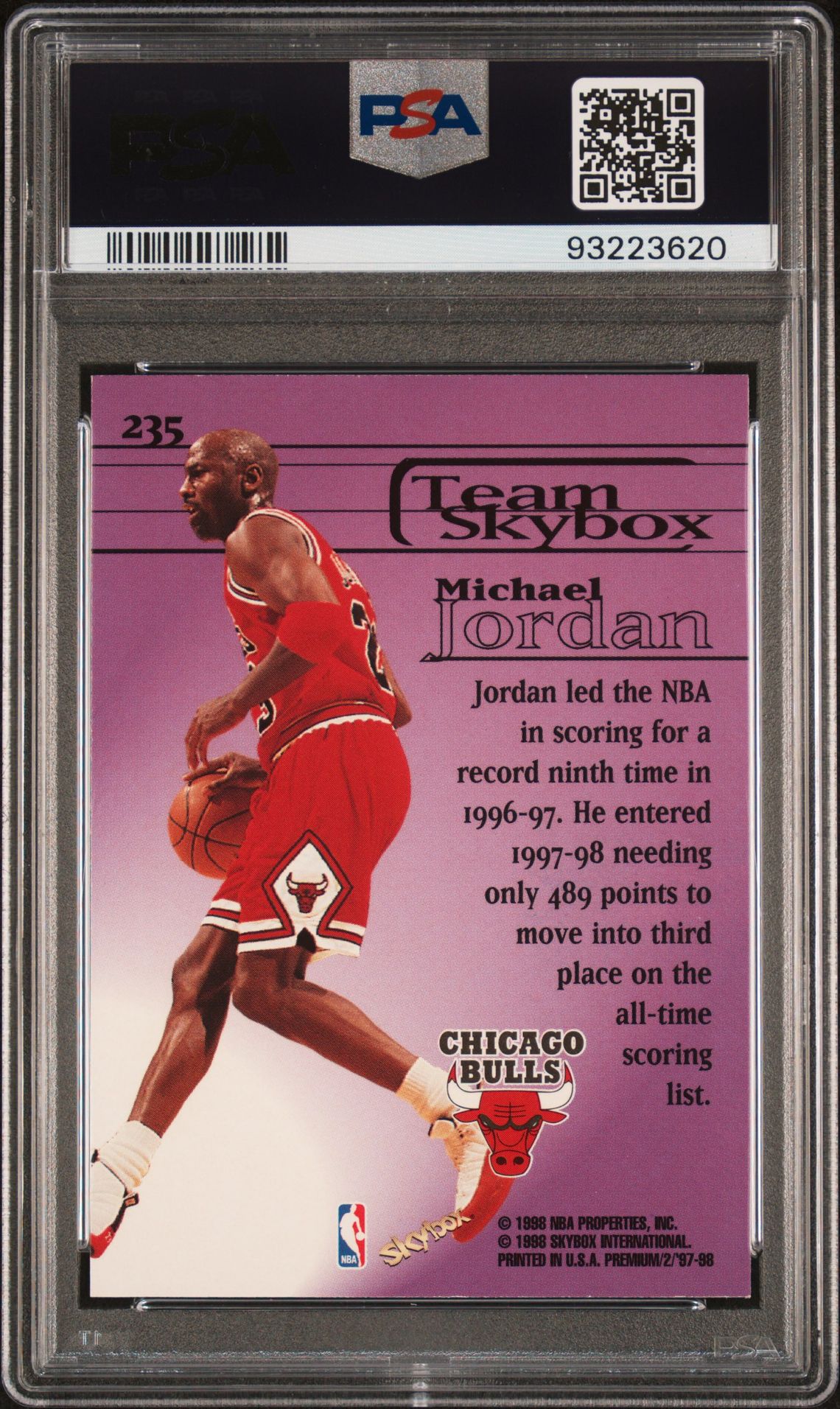 1997 Skybox Premium Michael Jordan #235 Nm-Mt 8 back