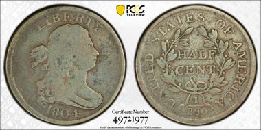 1804 1/2C Plain 4, No Stems N1BN