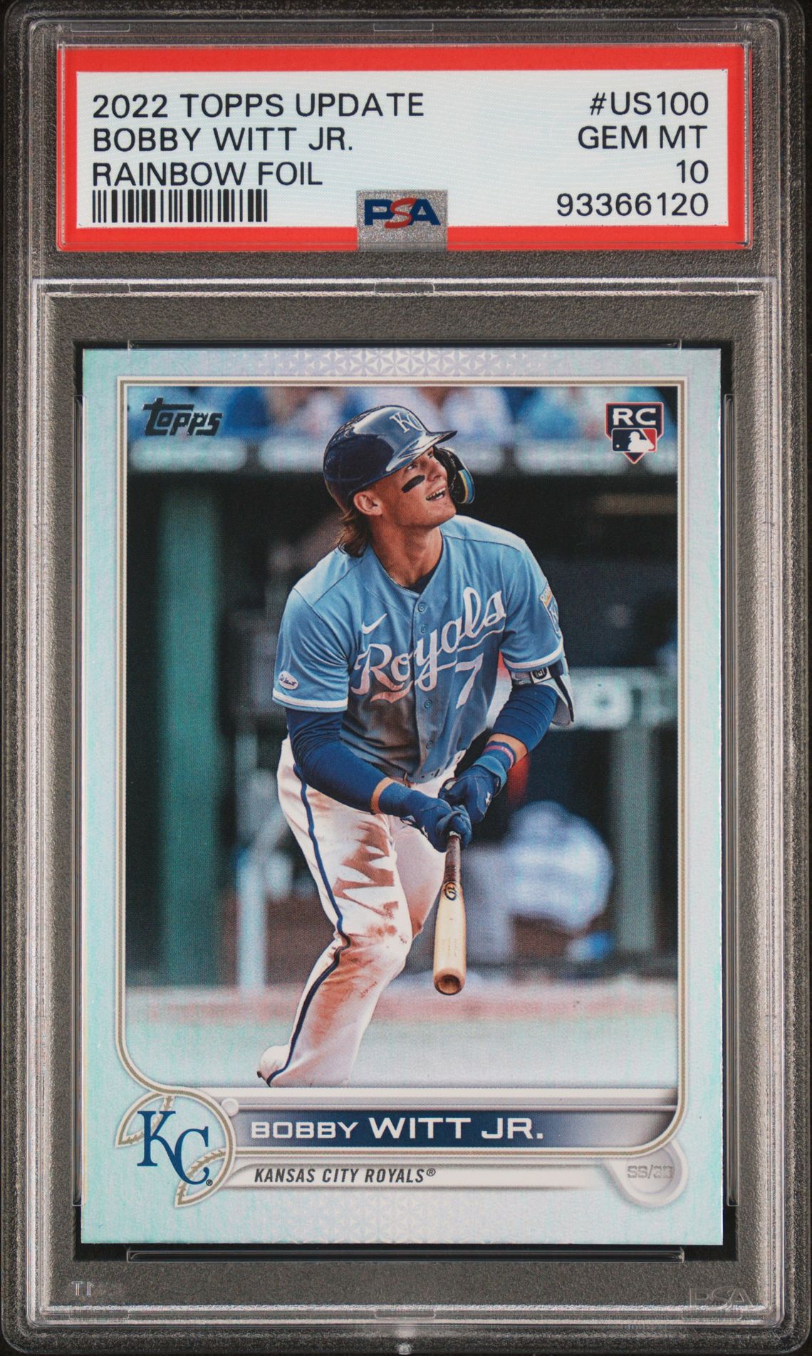 2022 Topps Topps Update RAINBOW FOIL #US100 Bobby Witt Jr. front