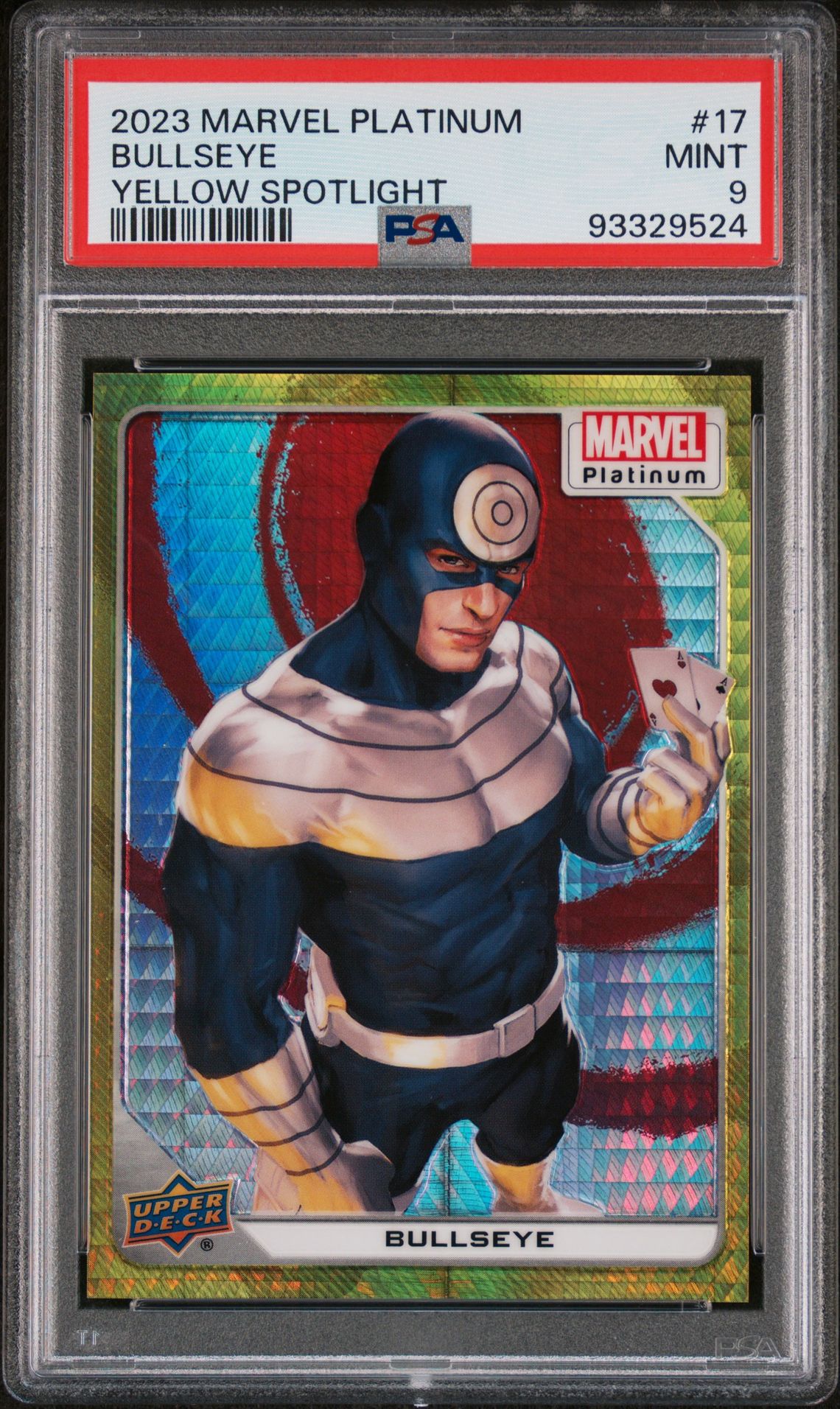 2023 Marvel UPPER DECK MARVEL PLATINUM Yellow #17 Bullseye front