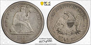 1857 25C VF35
