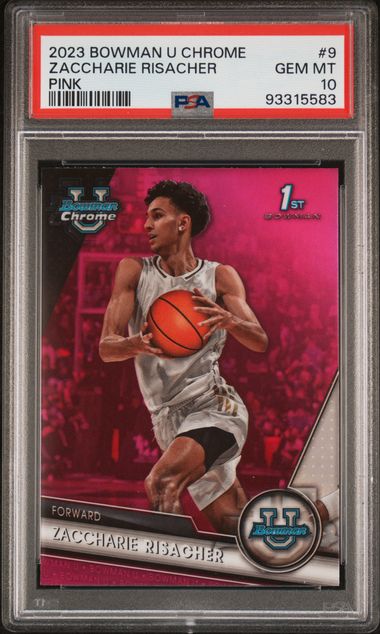 2023 Bowman Bowman University Pink Refractor #9 Zaccharie Risacher front