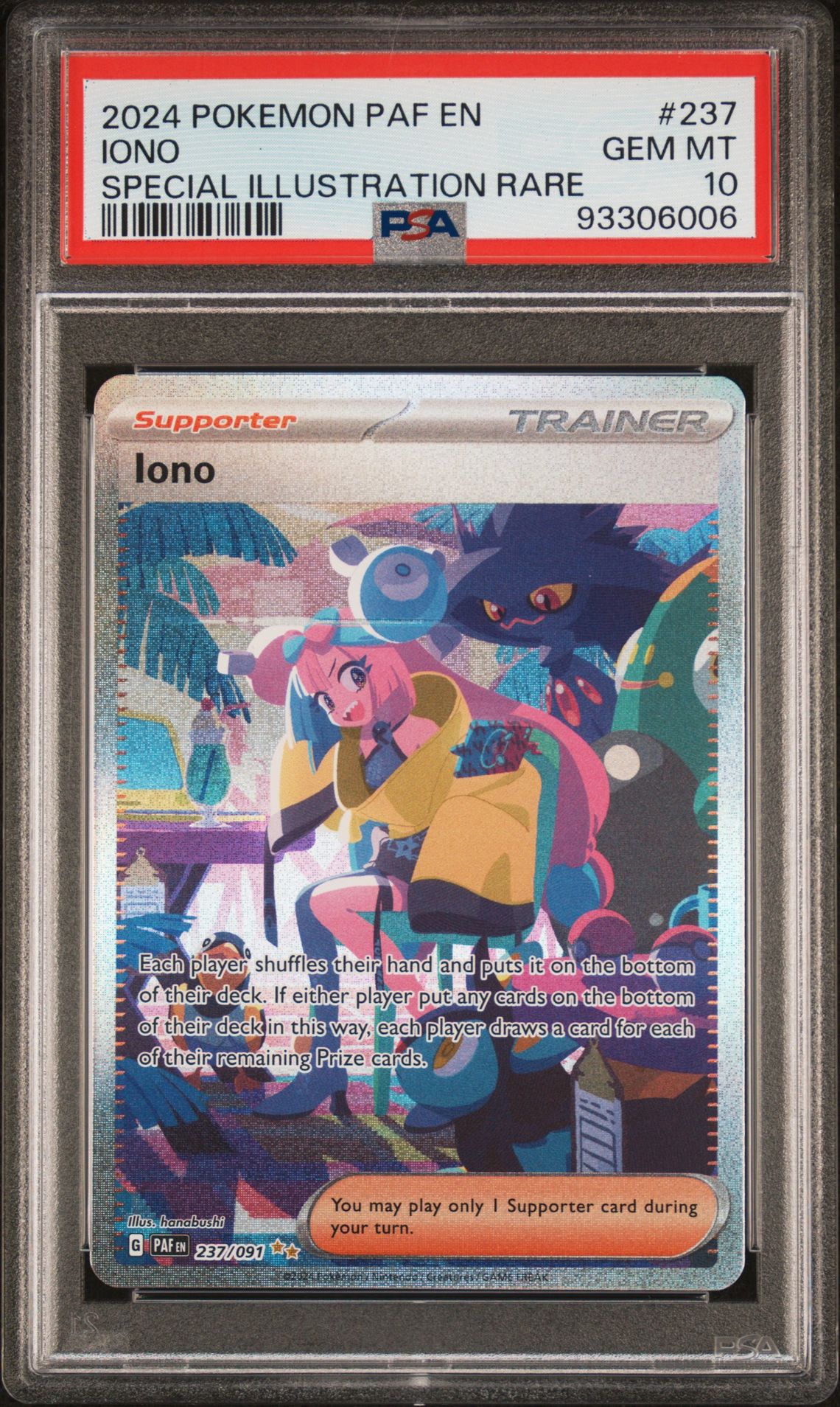 2024 Pokemon POKEMON PAF EN-PALDEAN FATES SPECIAL ILLUSTRATION RARE #237 Iono front
