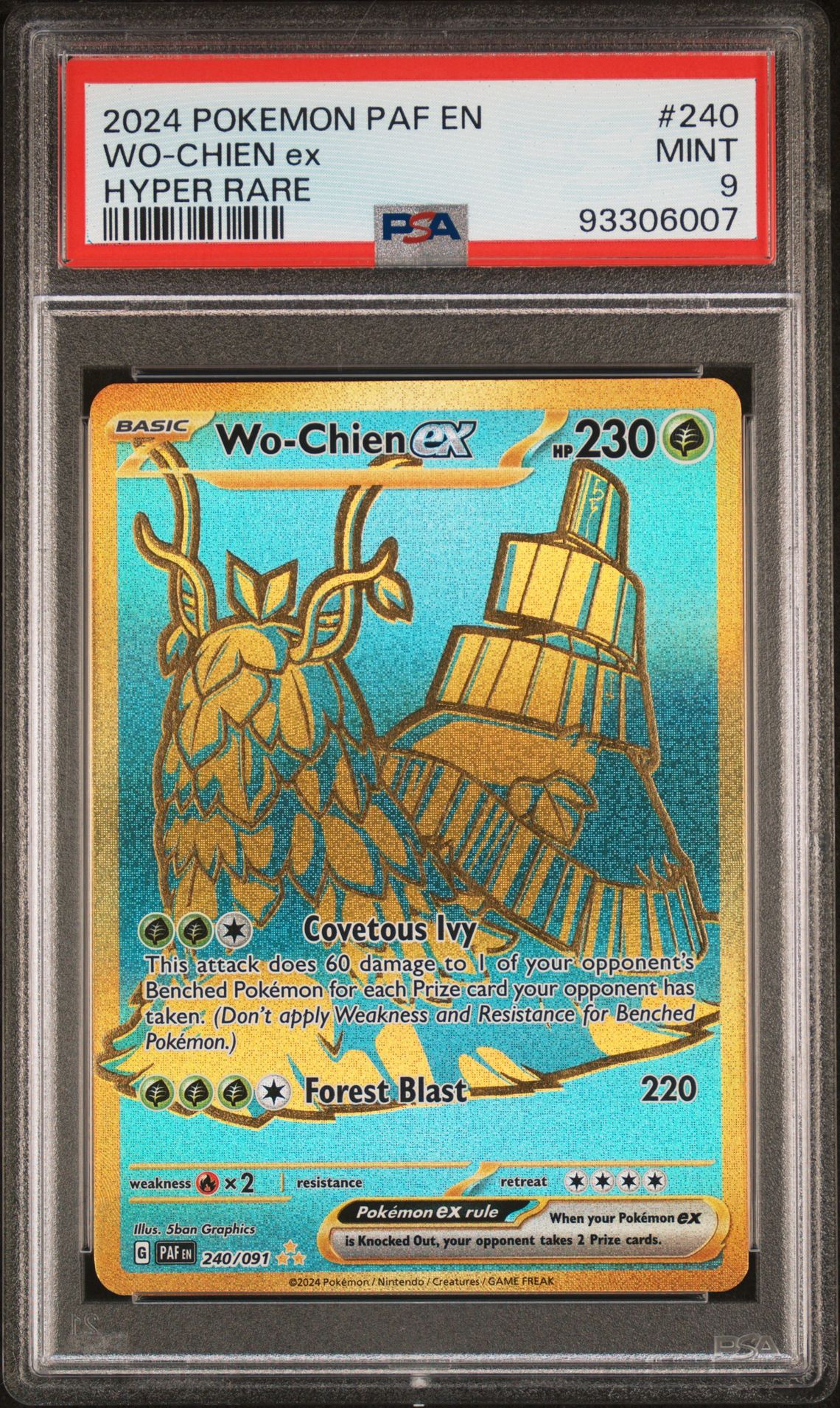 2024 Pokemon POKEMON PAF EN-PALDEAN FATES HYPER RARE #240 Wo-Chien Ex front