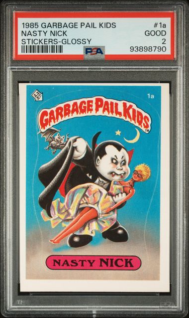 1985 Topps Garbage Pail Kids Series 1 Stickers/Base-Glossy #1a Nasty Nick front