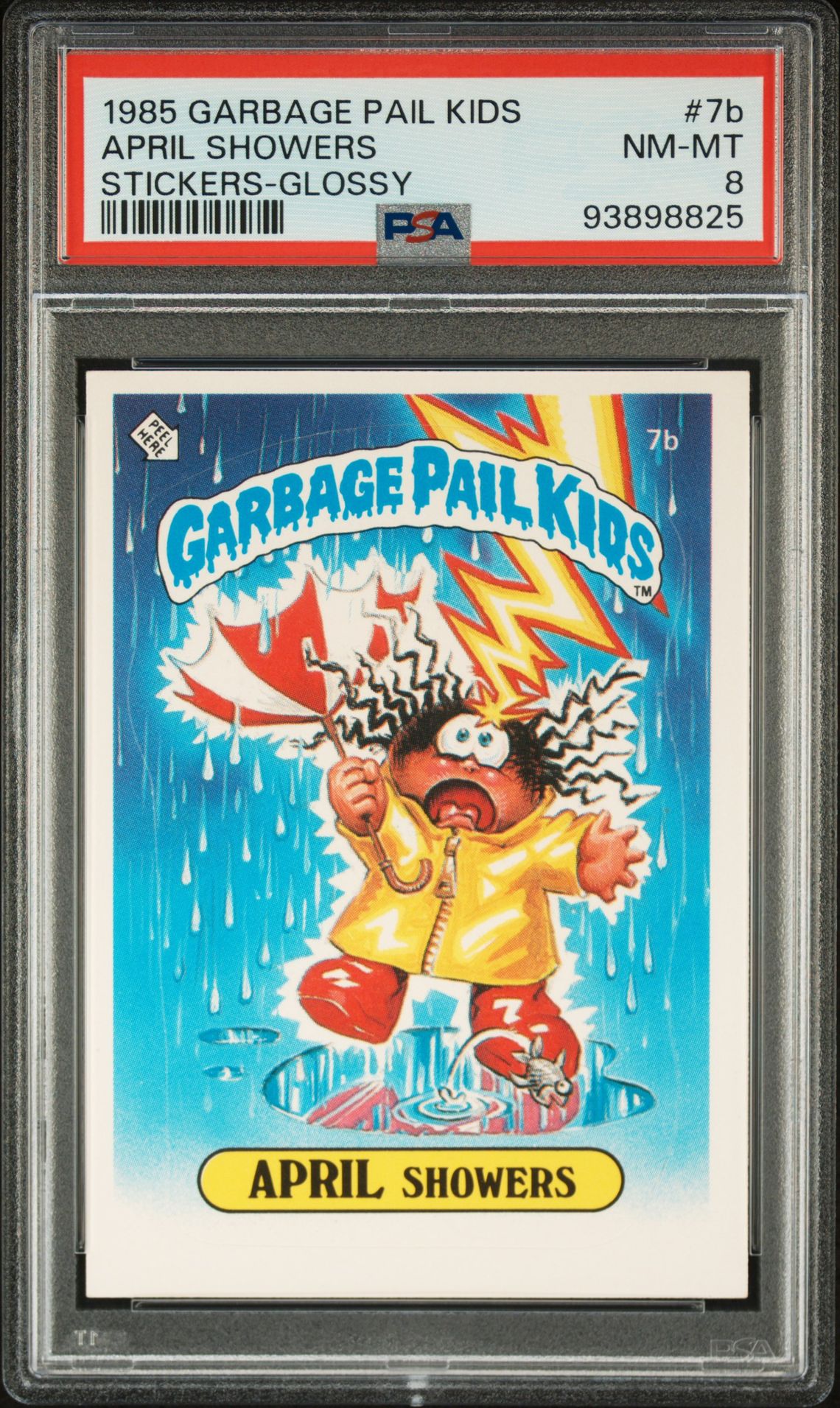 1985 Topps GARBAGE PAIL KIDS STICKERS STICKERS-GLOSSY #7B April Showers front