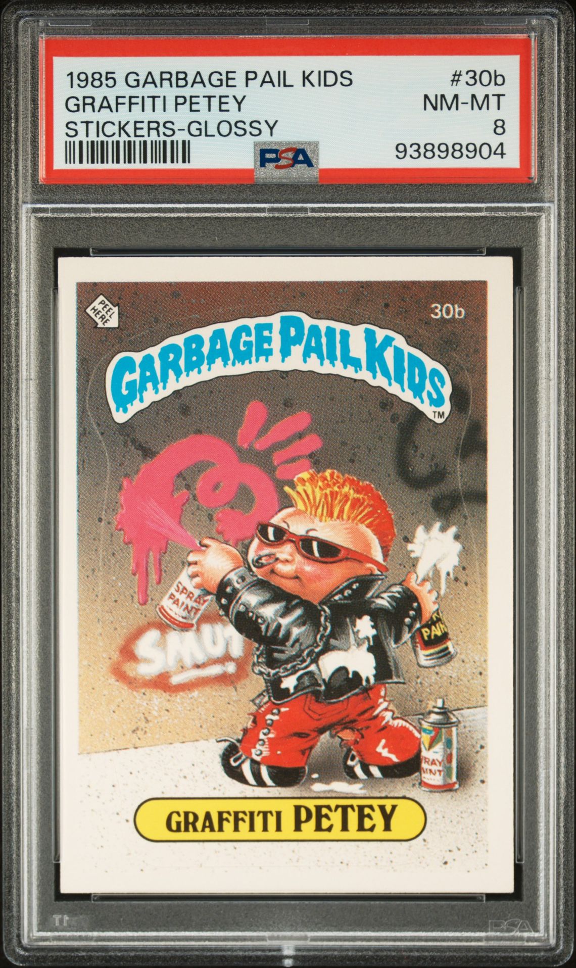 1985 Topps GARBAGE PAIL KIDS STICKERS GLOSSY #30B Graffiti Petey front