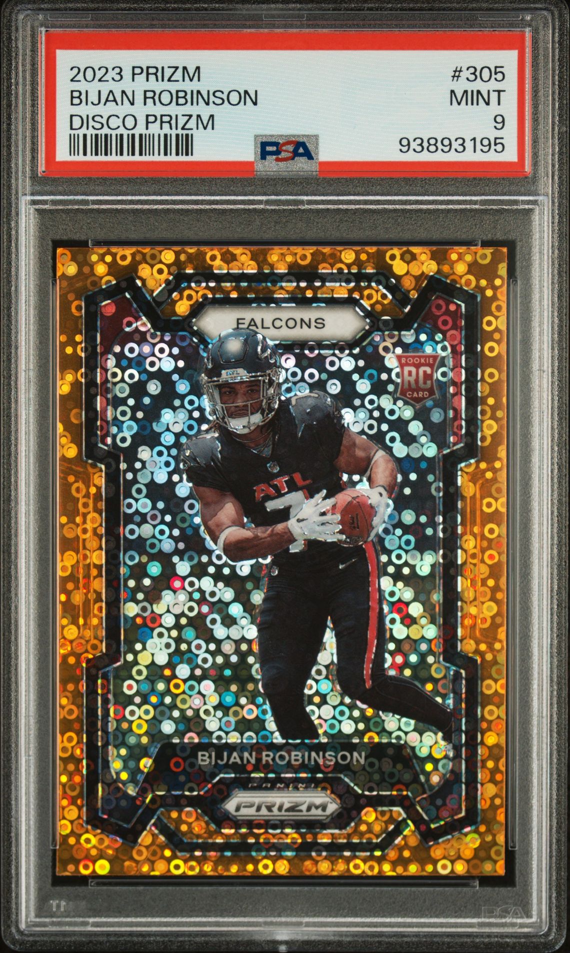 2023 Panini Prizm Bijan Robinson #305 (Disco Prizm) Mint 9 front