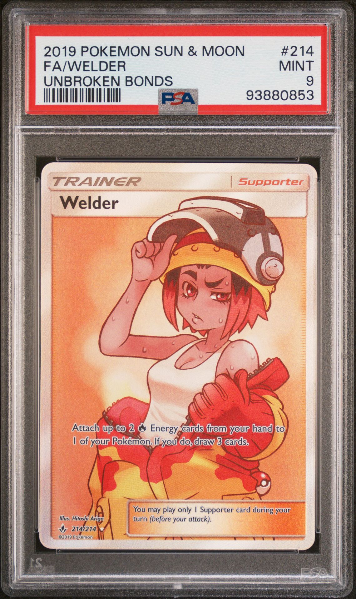 2019 Pokemon Sun & Moon Unbroken Bonds Fa/Welder #214 (Unbroken Bonds) Mint 9 front