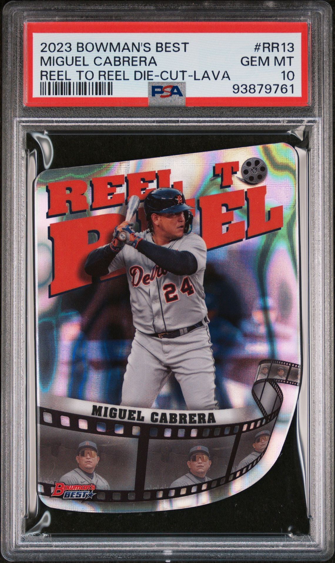 2023 Bowman BOWMAN'S BEST REEL TO REEL DIE-CUTS Refractor #RR13 Miguel Cabrera front