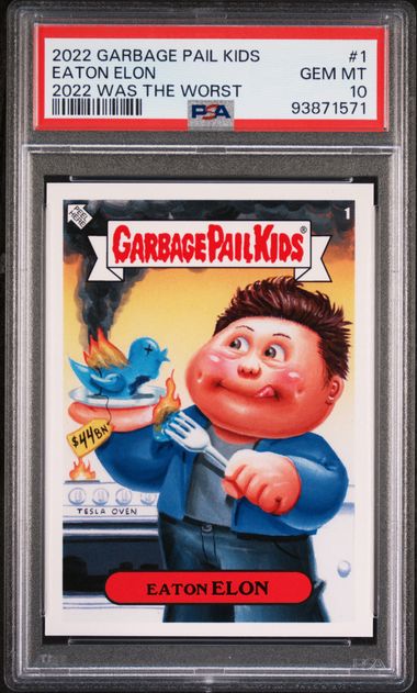 2022 Topps Garbage Pail Kids 2022 WAS THE WORST #1 Eaton Elon front