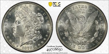 1878-S $1 VAM 6, Doubled RIB MS64