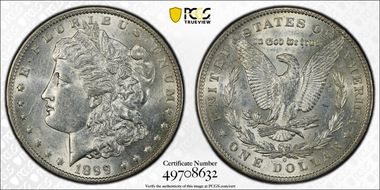 1899-O $1 VAM 6, Micro O AU58