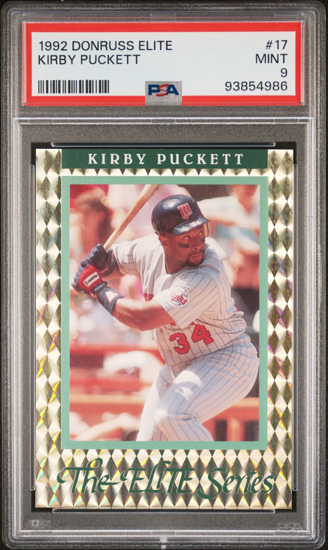 1992 Donruss DONRUSS ELITE #17 Kirby Puckett front