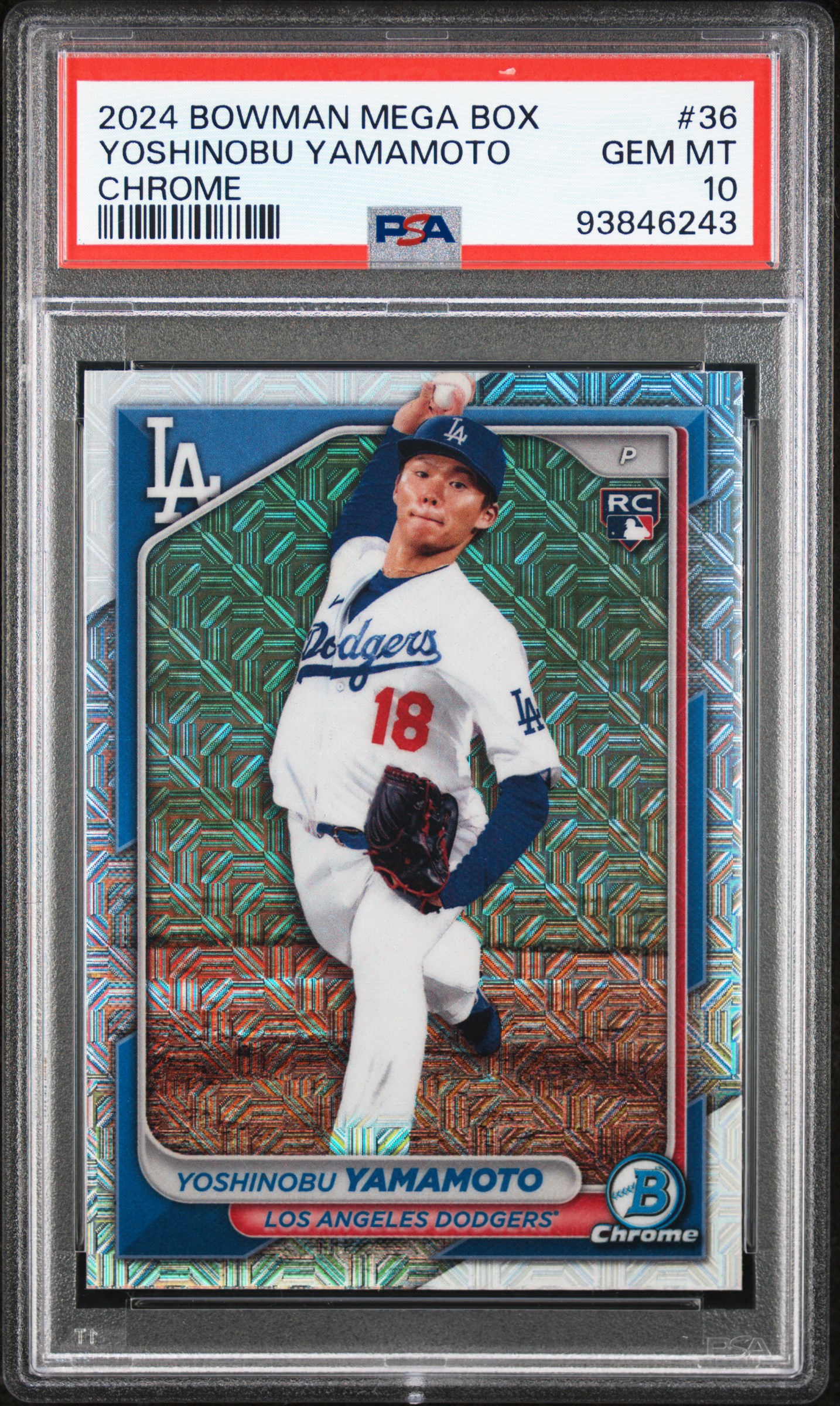 2024 Bowman Mega Box Chrome Yoshinobu Yamamoto #36 Gem Mt 10 front