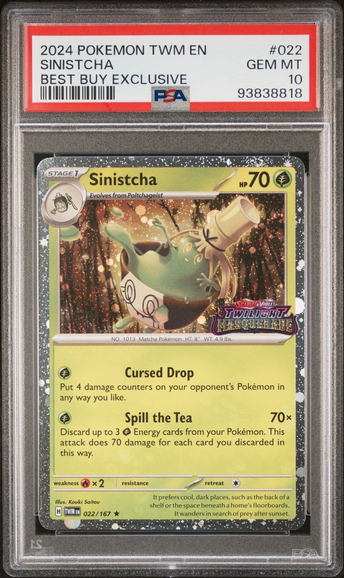 2024 Pokemon POKEMON TWM EN-TWILIGHT MASQUERADE BEST BUY EXCLUSIVE #022 Sinistcha front