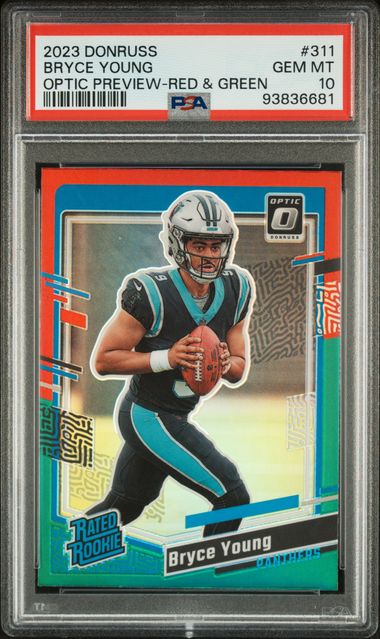 2023 Panini Donruss Bryce Young #311 (Optic Preview-Red & Green) Gem Mt 10 front