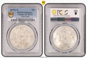 1875-CC T$1 Chopmarked N1