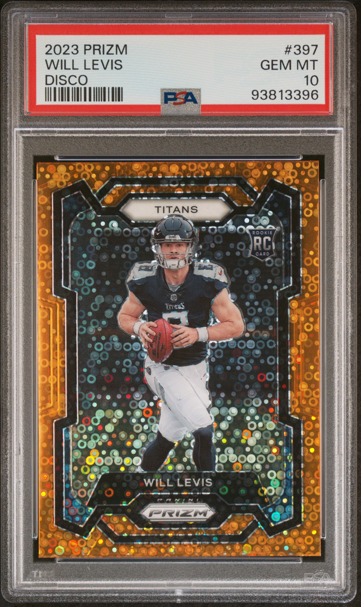 2023 Panini Prizm Will Levis #397 (Disco Prizm) Gem Mt 10 front