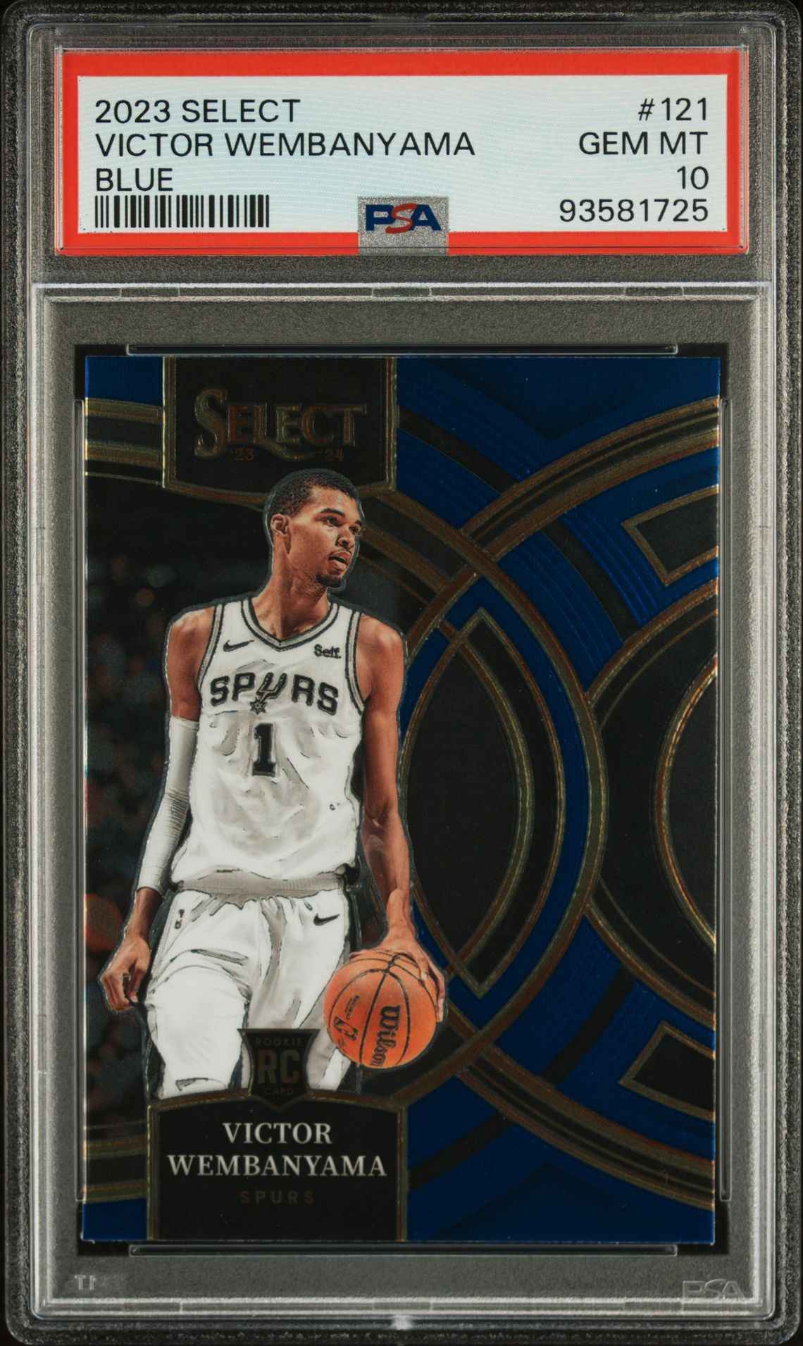 2023 Panini Select Victor Wembanyama #121 (Blue) Gem Mt 10 front