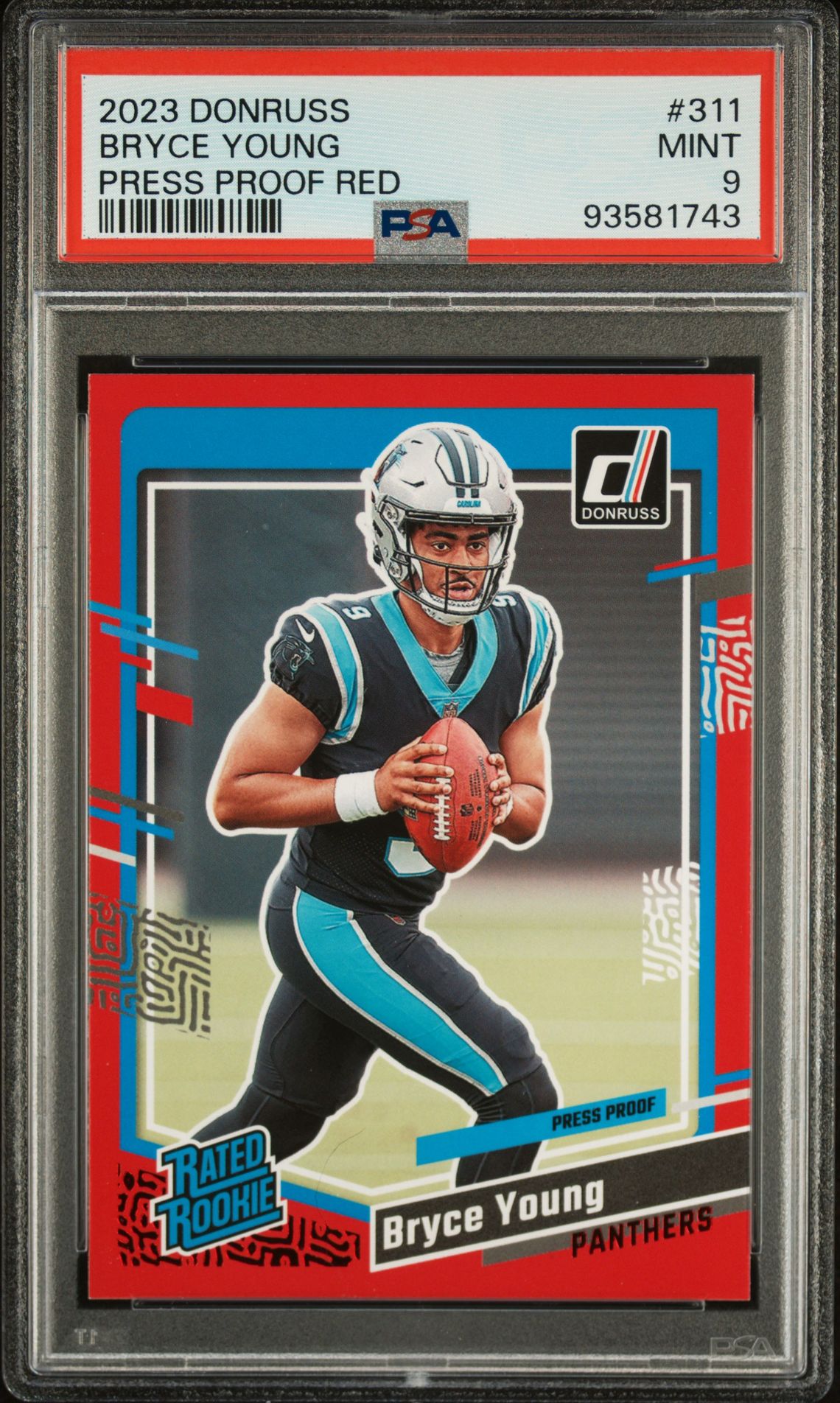 2023 Panini Donruss Bryce Young #311 (Press Proof Red) Mint 9 front