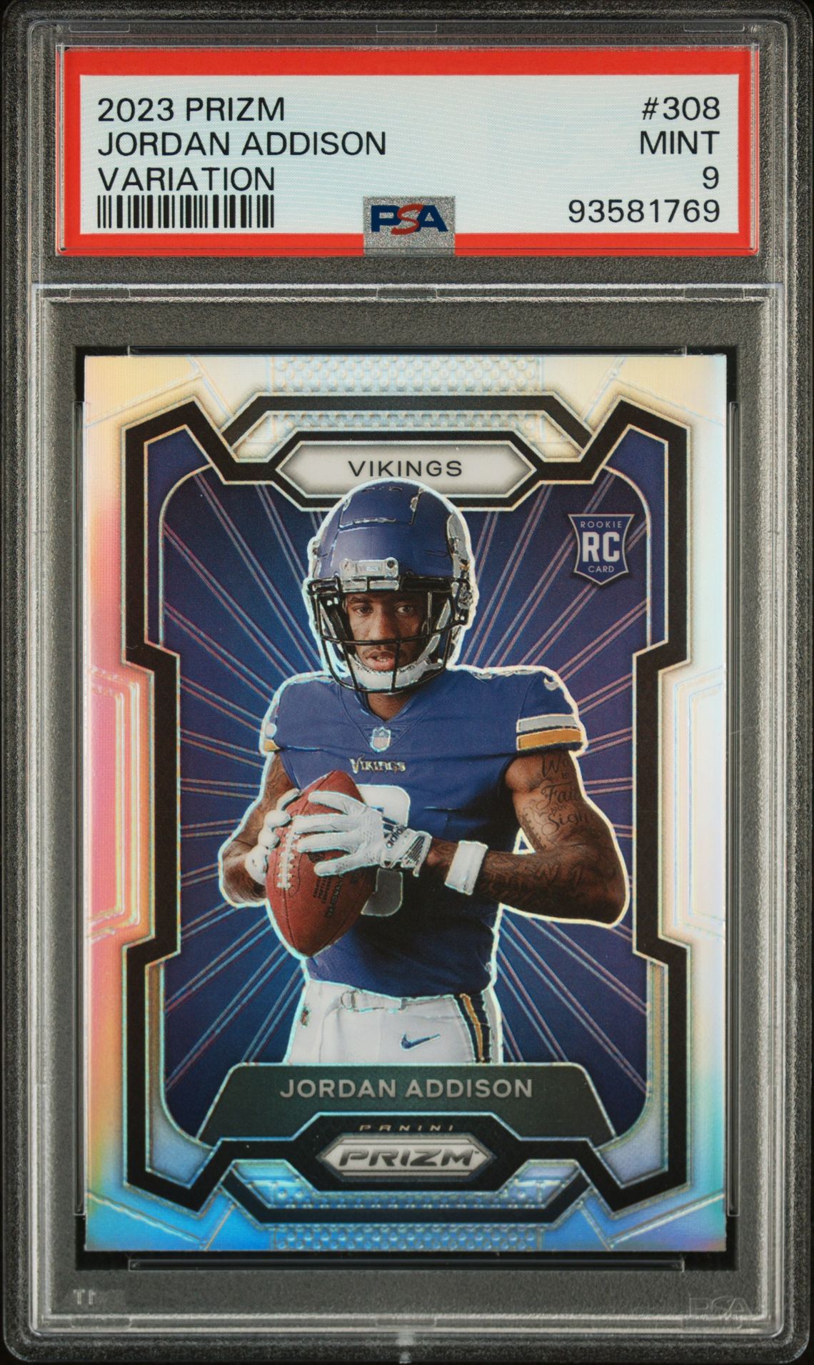2023 Panini Prizm Jordan Addison #308 (Variation) Mint 9 front