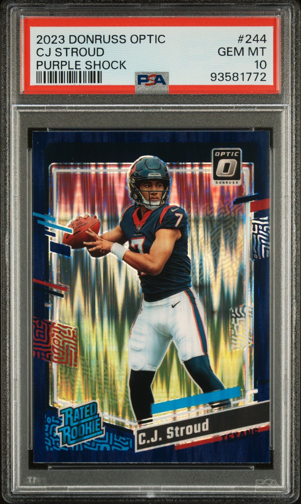 2023 Panini Donruss Optic Cj Stroud #244 (Purple Shock) Gem Mt 10 front