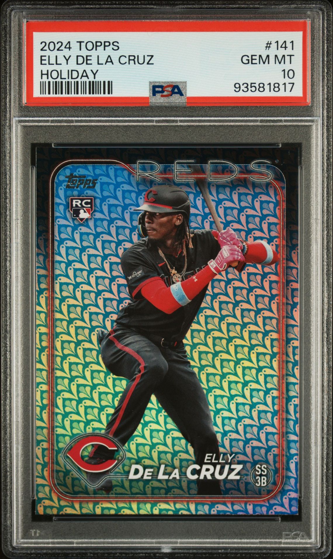 2024 Topps Elly De La Cruz #141 (Holiday) Gem Mt 10 front