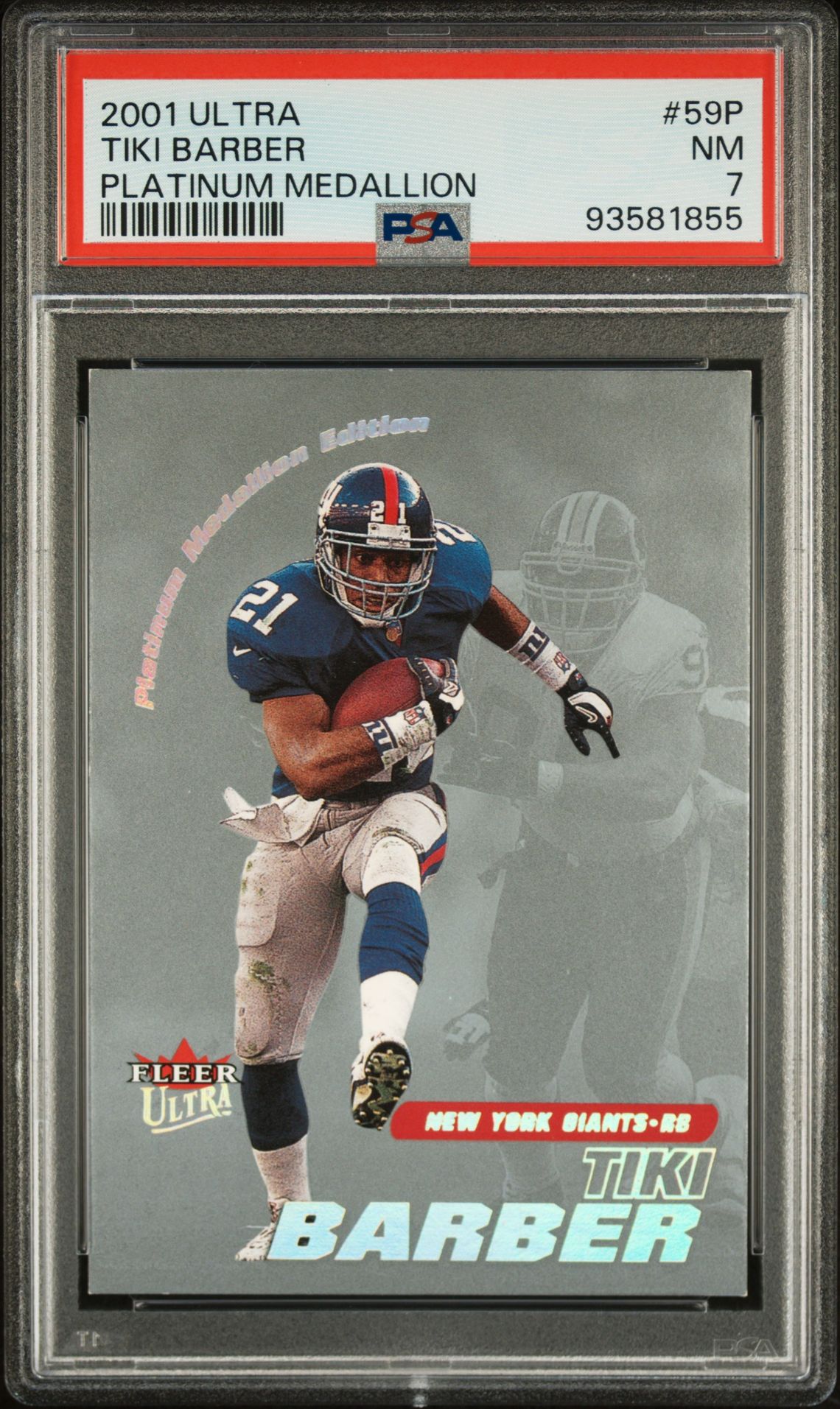 2001 Ultra Tiki Barber #59P (Platinum Medallion) Nm 7 front