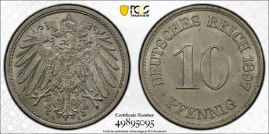 1897-A 10 Pfg J-13 MS64