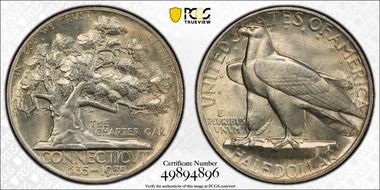 1935 50C Connecticut MS64