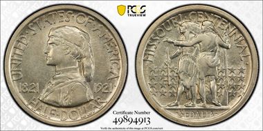 1921 50C Missouri AU58