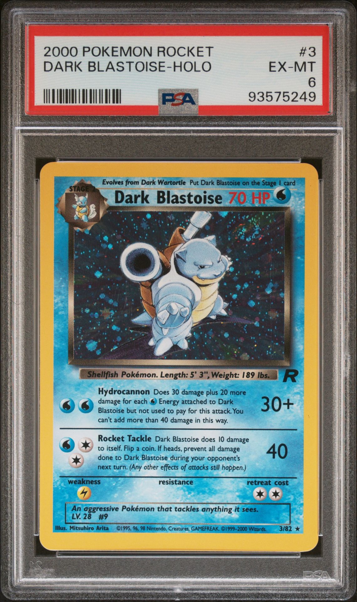 2000 Pokemon Rocket Dark Blastoise-Holo #3 Ex-Mt 6 front