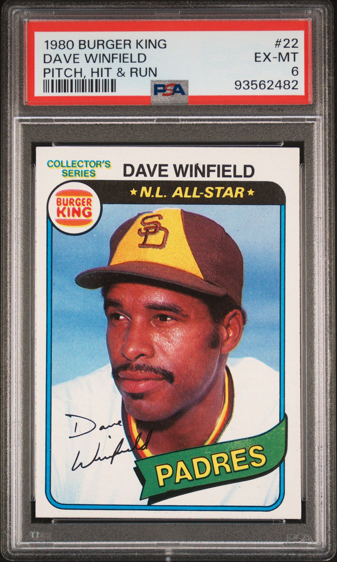 1980 BURGER KING PITCH, HIT & RUN #22 Dave Winfield front