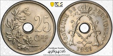 1921 25C KM-68.1 BELGIQUE N1