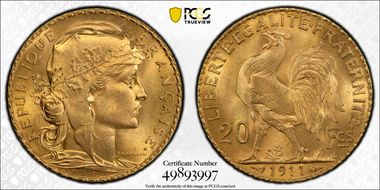 1911 20 Fr Gad-1064a F-535 Refrappe MS66