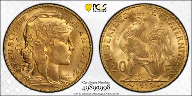 1912 20 Fr Gad-1064a F-535 Refrappe MS66