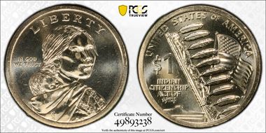 2024-D $1 Native American, Position B MS66