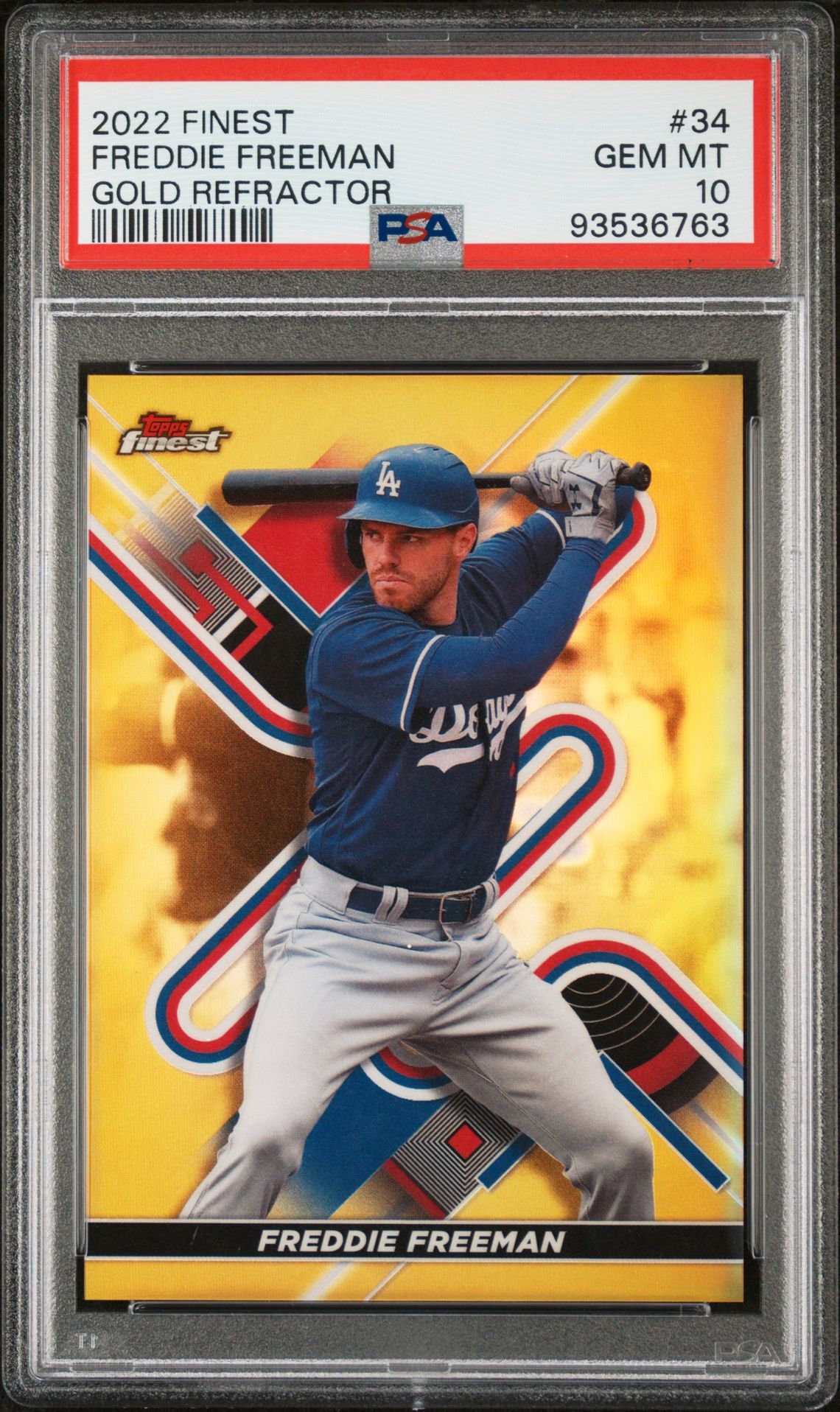 2022 Topps TOPPS FINEST Gold Refractor #34 Freddie Freeman front