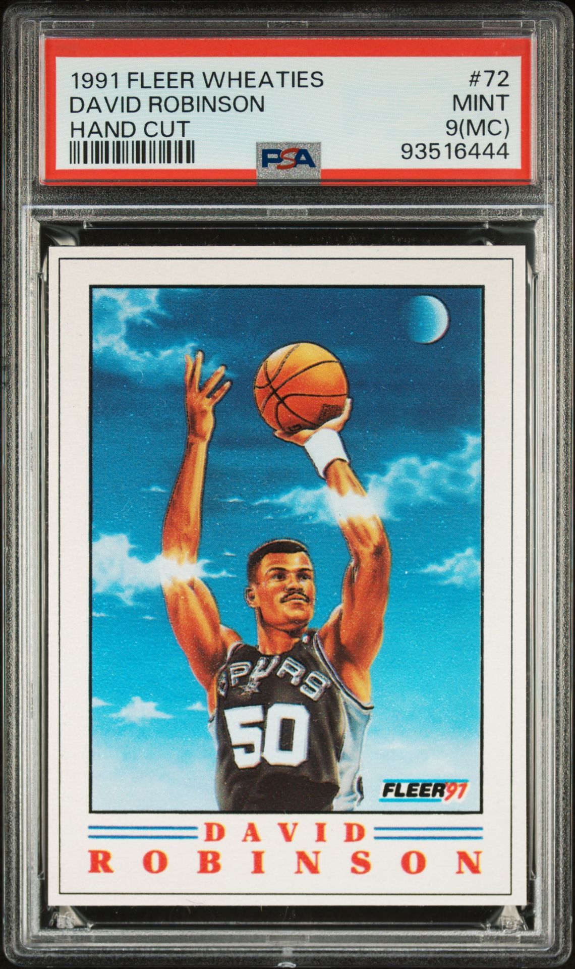 1991 Fleer Wheaties Hand Cut David Robinson #72 (Hand Cut) Mint 9 (Mc) front
