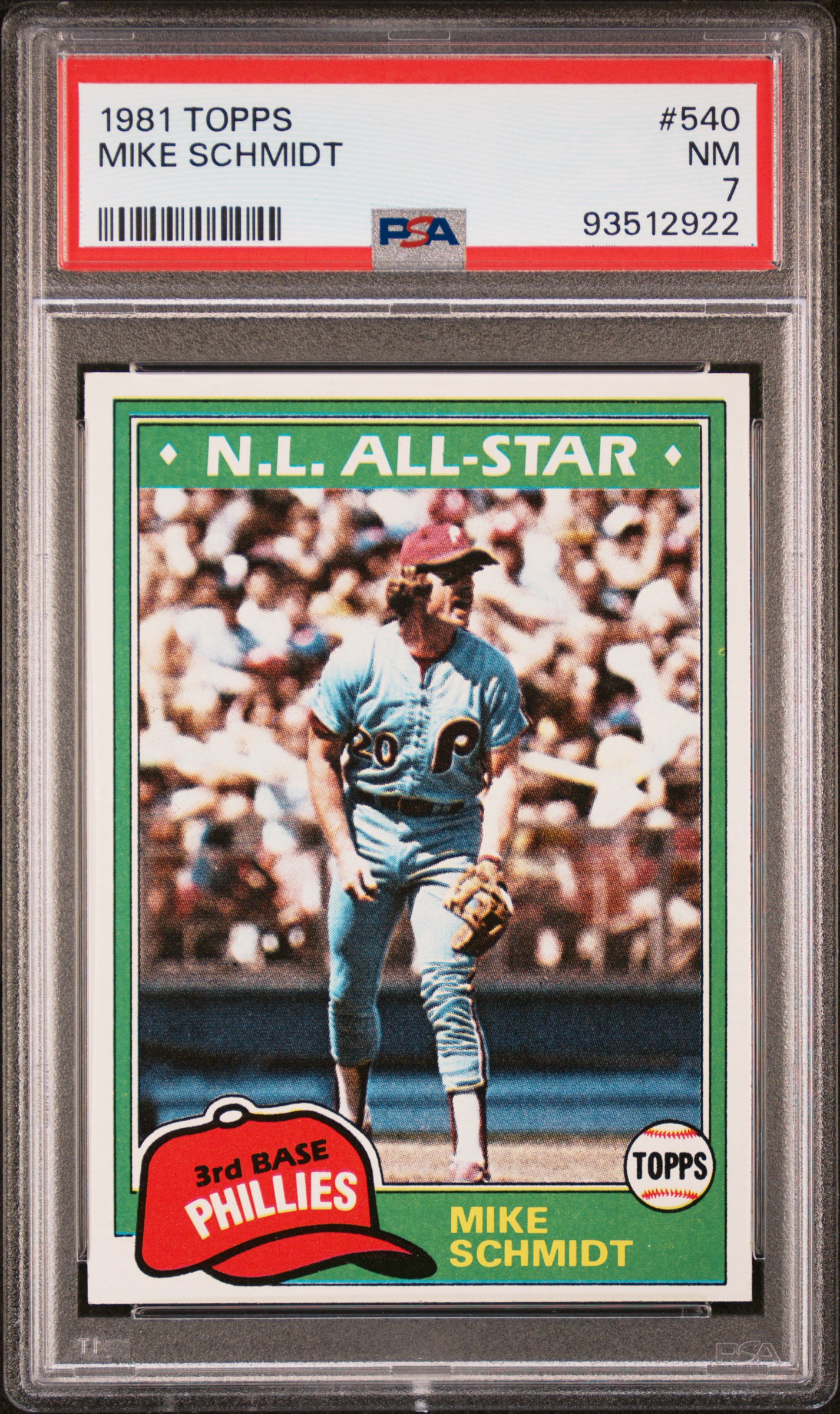1981 Topps Mike Schmidt #540 Nm 7 front