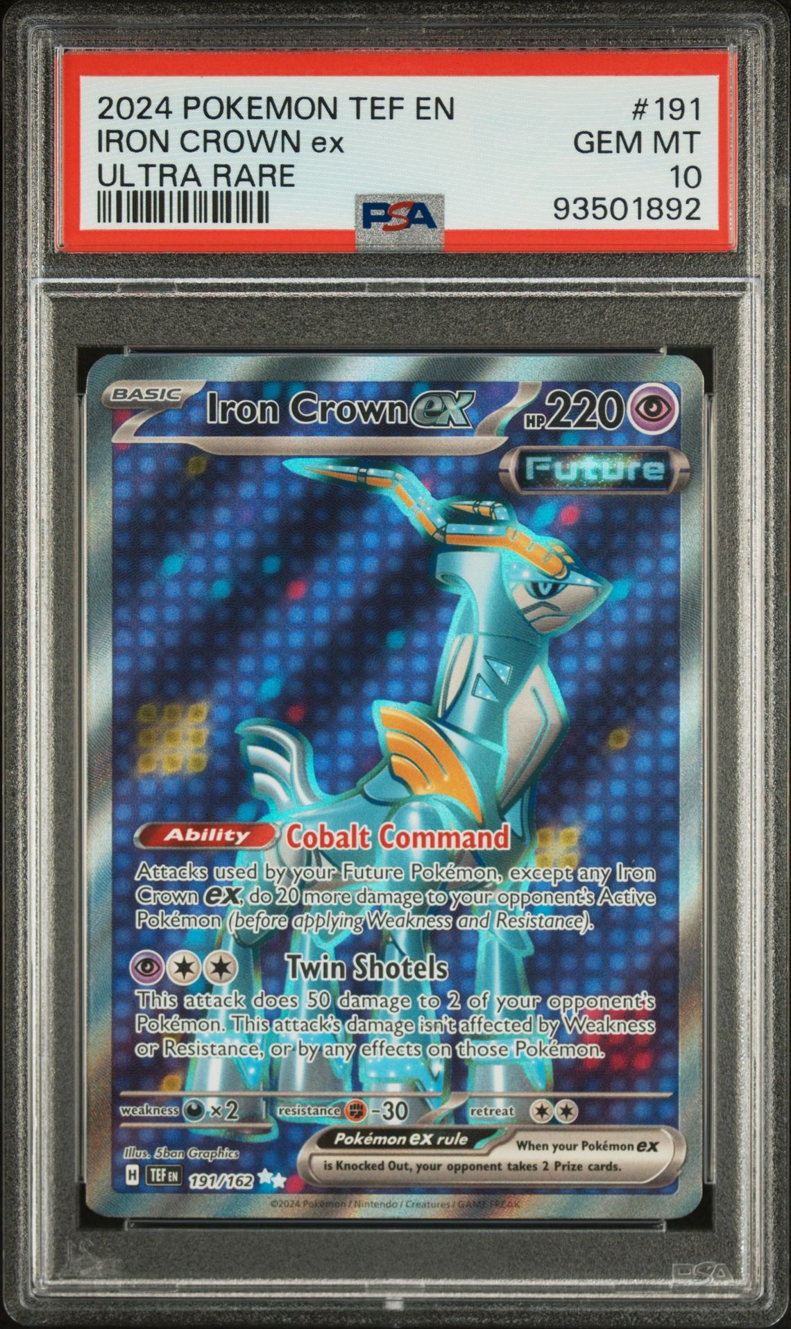 2024 Pokemon POKEMON TEF EN-TEMPORAL FORCES ULTRA RARE #191 Iron Crown Ex front